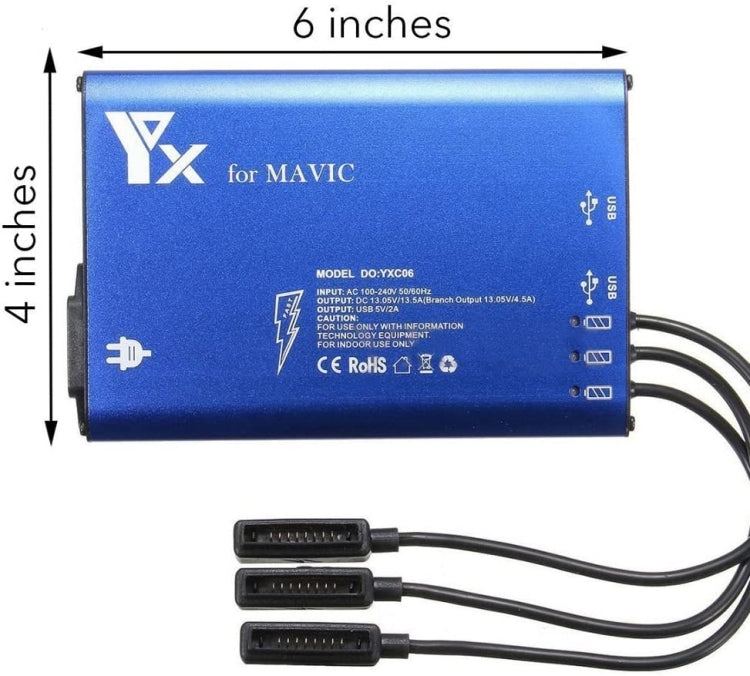 For DJI MAVIC Pro Aluminum Alloy 5 in 1 Hub Intelligent Battery Controller Charger, US Plug