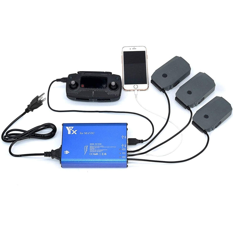 For DJI MAVIC Pro Aluminum Alloy 5 in 1 Hub Intelligent Battery Controller Charger, US Plug