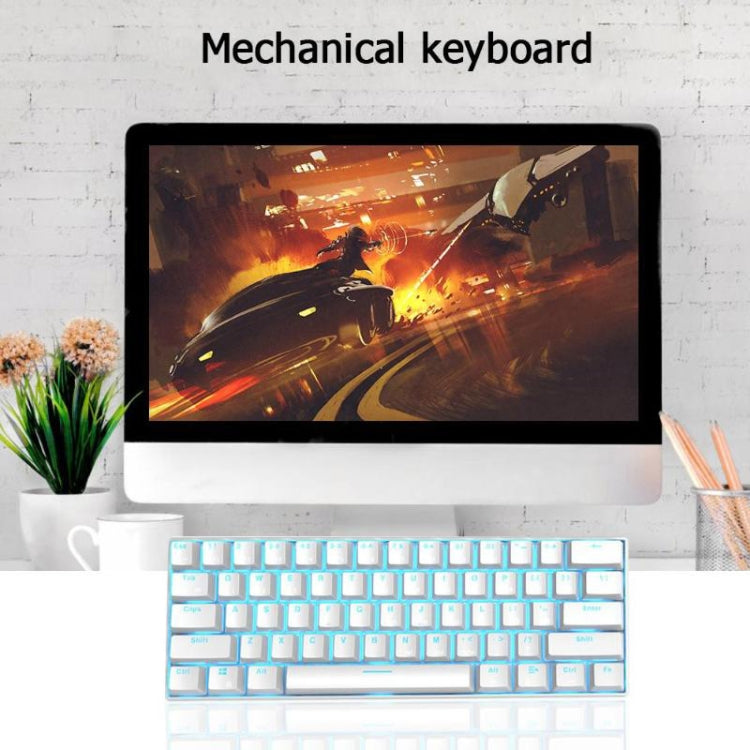 RK61 61 Keys Bluetooth / Wireless Dual Modes Tablet Mobile Gaming Mechanical Keyboard, Cable Length: 1.5m, Green Shaft, Tea Shaft, Red Shaft