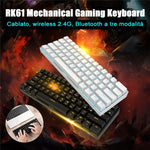 RK61 61 Keys Bluetooth / Wireless Dual Modes Tablet Mobile Gaming Mechanical Keyboard, Cable Length: 1.5m, Green Shaft, Tea Shaft, Red Shaft