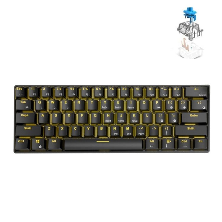 RK61 61 Keys Bluetooth / Wireless Dual Modes Tablet Mobile Gaming Mechanical Keyboard, Cable Length: 1.5m, Green Shaft, Tea Shaft, Red Shaft