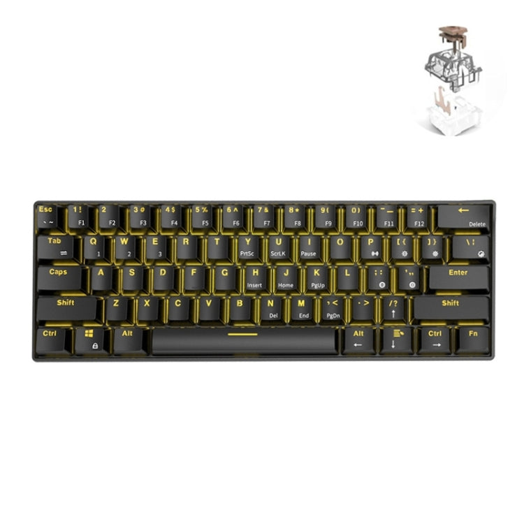 RK61 61 Keys Bluetooth / Wireless Dual Modes Tablet Mobile Gaming Mechanical Keyboard, Cable Length: 1.5m, Green Shaft, Tea Shaft, Red Shaft
