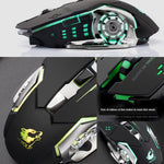 FREEDOM-WOLF X8 2400 DPI 6 Keys 2.4G Wireless Charging Silent Luminous Gaming Mechanical Mouse, X8 Black, X8 Metal Grey, X8 Star Black