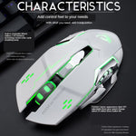 FREEDOM-WOLF X8 2400 DPI 6 Keys 2.4G Wireless Charging Silent Luminous Gaming Mechanical Mouse, X8 Black, X8 Metal Grey, X8 Star Black