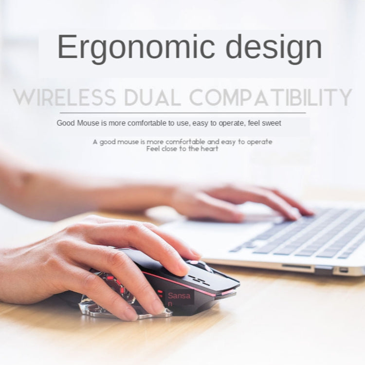 FREEDOM-WOLF X8 2400 DPI 6 Keys 2.4G Wireless Charging Silent Luminous Gaming Mechanical Mouse, X8 Black, X8 Metal Grey, X8 Star Black