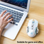 ماوس ألعاب ميكانيكي لاسلكي FREEDOM-WOLF X8 بدقة 2400 DPI مع 6 أزرار وشحن لاسلكي وصامت ومضيء، X8 أسود، X8 رمادي معدني، X8 أسود نجمي