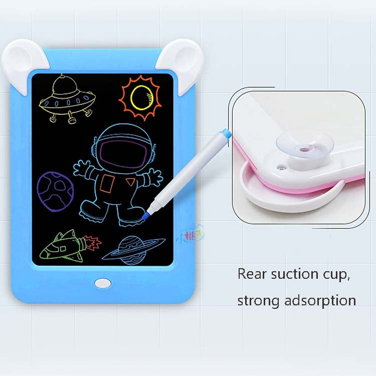 LED Luminous Drawing Board Electronic Fluorescent Writing Board Children Light Painting Message Board, Blue, Pink