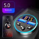 Halo Car MP3 Bluetooth Player Car Charger Car FM Transmitter 3.1A Car Charger, Elegant Black, Tyrant Gold, Snow Silver