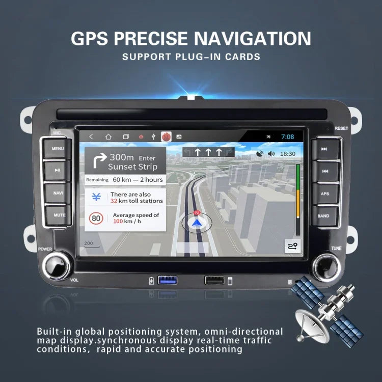 Suitable for Volkswagen 7-inch Car Multimedia Player Navigation Bluetooth Reversing Integrated Machine Android 10.0, 1+16G, 2+16G, 2+32G
