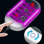 HE01 Sterilization Box  Mobile Phone Disinfection Box UVC Ultraviolet Sterilization Lamp, Grey Lid, Dark Green Lid