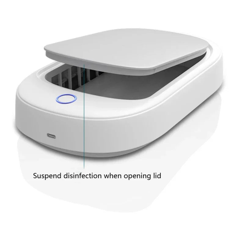 HE01 Sterilization Box  Mobile Phone Disinfection Box UVC Ultraviolet Sterilization Lamp, Grey Lid, Dark Green Lid