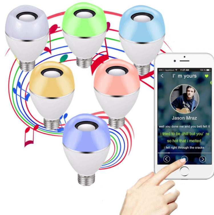 E27 LED Music Bulb Smart Colorful Remote Control Wake Up Light, APP Multi-link Music Light, APP+Remote Control