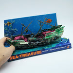 Aquarium Fish Tank Aquarium Landscaping Decoration Oxygen-enhancing Toy Rotten Shipwreck, Toy Rotten Shipwreck