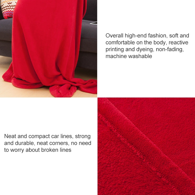 Spring and Autumn Soft and Thick Coral Fleece Blanket TV Blanket, Red, Pink, Navy