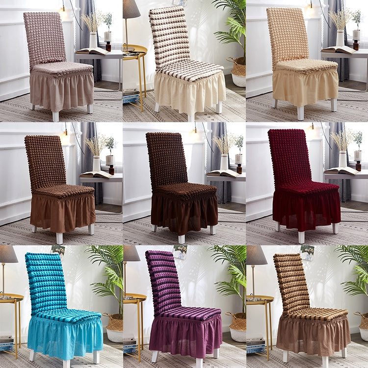 Bubble Skirt Chair Cover Household Elastic Universal One-piece  Seat Stool Cover Fabric Grid Chair Cover, Universal Size