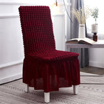 Bubble Skirt Chair Cover Household Elastic Universal One-piece  Seat Stool Cover Fabric Grid Chair Cover, Universal Size