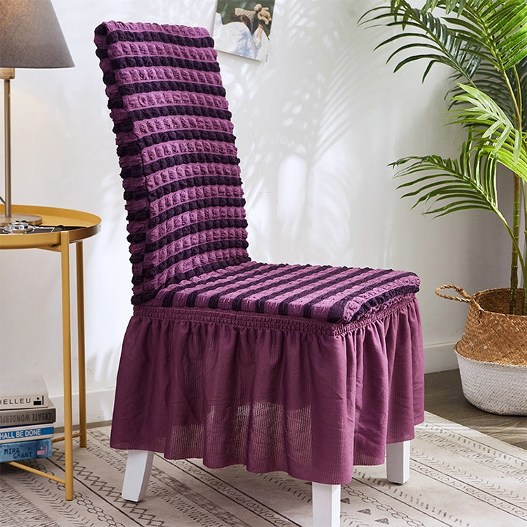 Bubble Skirt Chair Cover Household Elastic Universal One-piece  Seat Stool Cover Fabric Grid Chair Cover, Universal Size