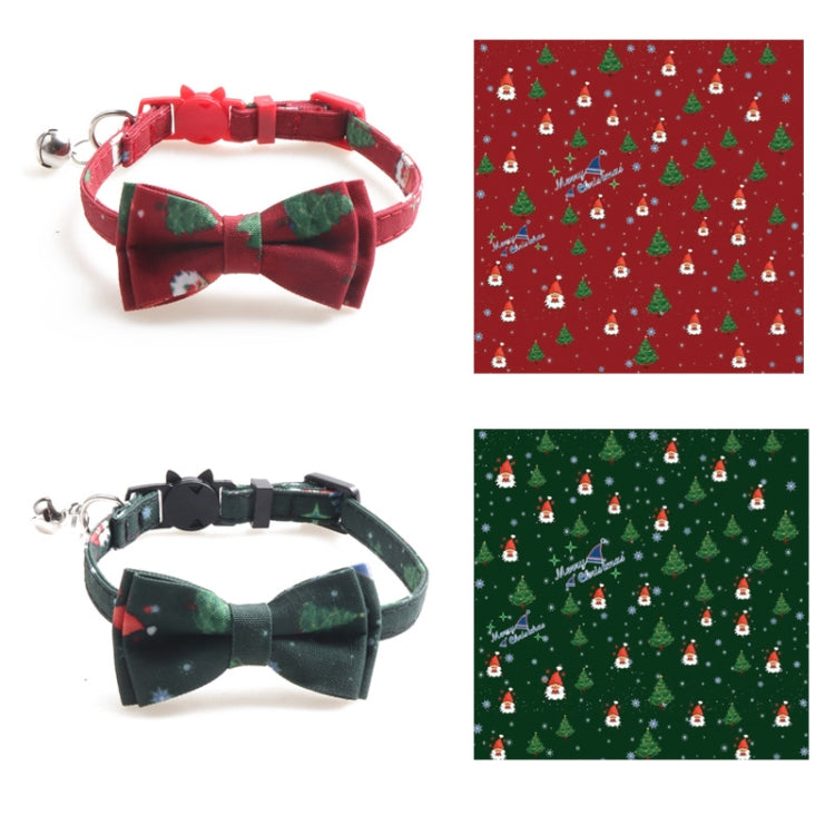Christmas Snowman & Tree Pattern Pet Collar with Bells, With Bow, Without Bow