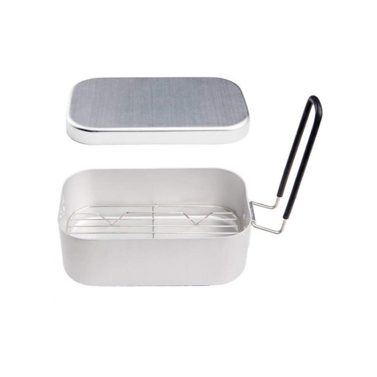 Outdoor Travel Camping Camping Lunch Box Portable Foldable Aluminum Lunch Box Retro Lunch Box Small, Small Regular Lunch Box, Lunch Box And Steaming Rack