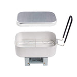 Outdoor Travel Camping Camping Lunch Box Portable Foldable Aluminum Lunch Box Retro Lunch Box Small, Small Regular Lunch Box, Lunch Box And Steaming Rack, Lunch Box And Steaming Rack And Folding Stove