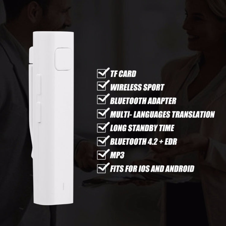 Bluetooth Receiver Smart Headphone Voice Translator 26 Multi-language Travel Business TF Card Voice Text Interpreter Earphone