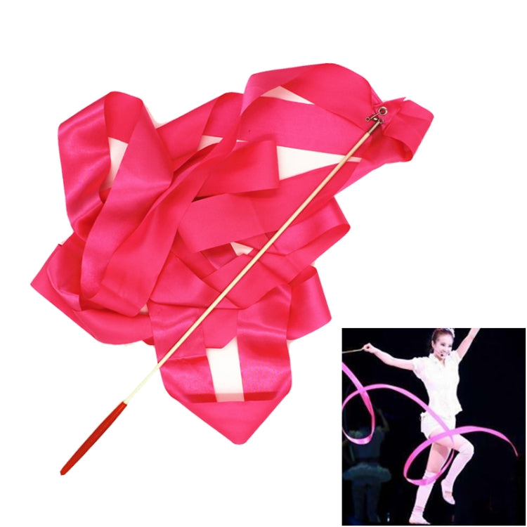 5 PCS 4 m Artistic Color Gymnastics Ribbon Dance Props Children Toys, Rose Red, Pink, Red, Orange, Yellow, Green, Blue