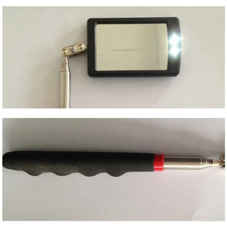 LED Work Light Inspection Mirror Extending Car Chassis Angle View Automotive Telescopic Detection Tool For Car Repair