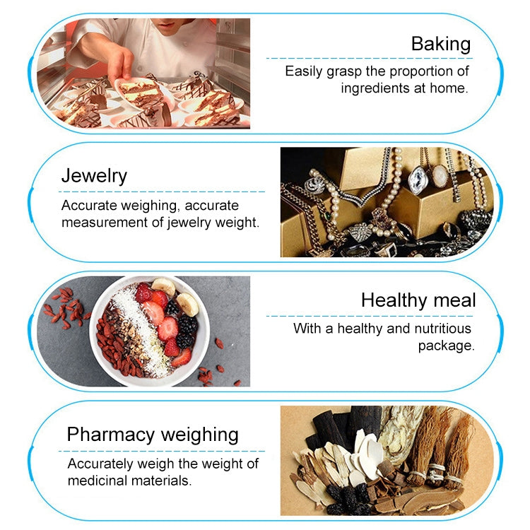 Digital Multi-function Stainless Steel Food Kitchen Scale with LCD Display, 5kg/1g, Rose Gold, 5kg/1g, Silver