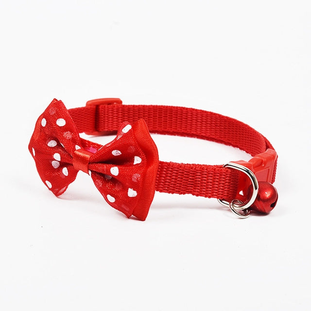 Adjustable Bow Knot Bell Collar Cat Dog Collars Pet Supplies