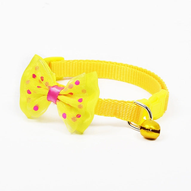 Adjustable Bow Knot Bell Collar Cat Dog Collars Pet Supplies