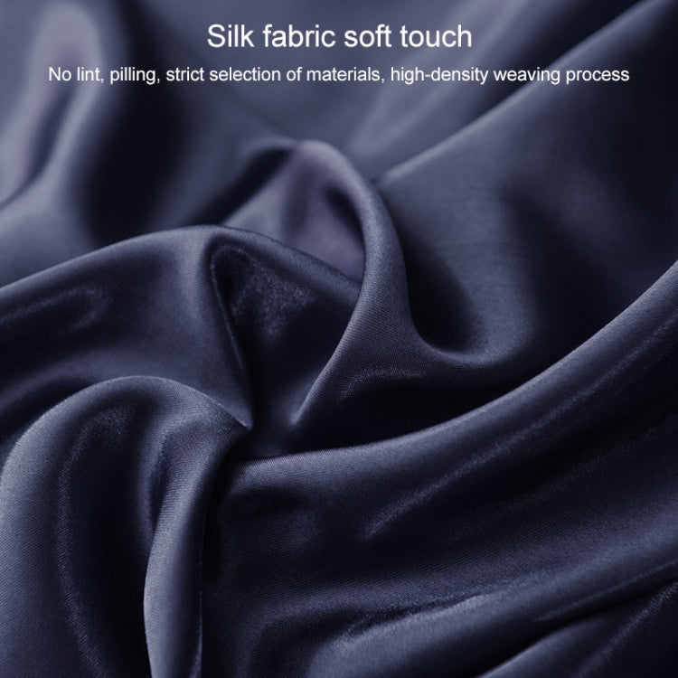 Home Ice Silk Simulation Silk Four-Piece Pillowcase Flat Sheet Fitted Sheet Set, US-Full/UK-D:138x190x35cm, US-Queen/UK-K:153x203x35cm, US-King:198x203x35cm, UK-SK:180x200x35cm, US-King: 198x203x35cm