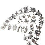 100 PCS Mixed Antique Silver Color European Bracelets Charm Pendants Fashion Jewelry DIY Charms Handmade