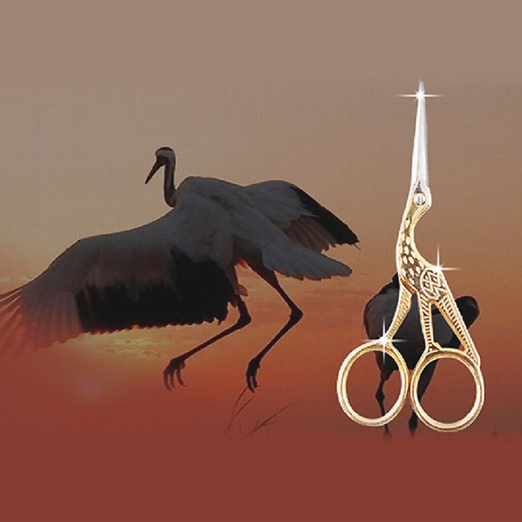 مقص خياط من نوع Crane للخياطة اليدوية والتطريز، ذهبي، فضي
