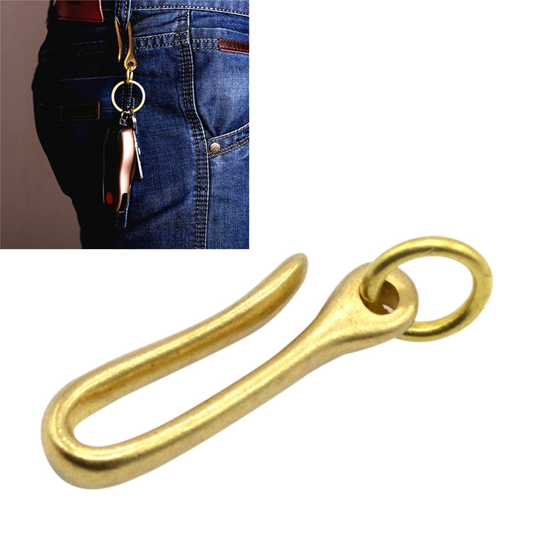 Retro Solid Brass Key Chain Key Ring Belt U Hook Wallet Chain Fish Hook, 4.8cm with Copper Rin, 6cm with Copper Rin, 4.8cm without Copper Rin, 6cm without Copper Rin