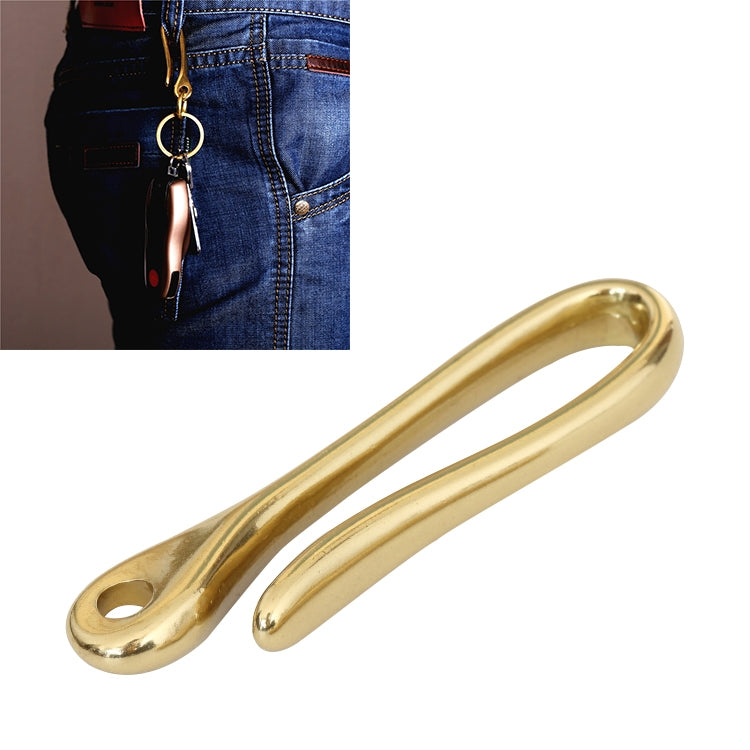 Retro Solid Brass Key Chain Key Ring Belt U Hook Wallet Chain Fish Hook, 4.8cm with Copper Rin, 6cm with Copper Rin, 4.8cm without Copper Rin, 6cm without Copper Rin