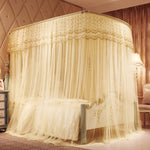 U-shaped Three-door Stainless Steel Tube Floor Mosquito Net, Super Thick 32mm 2.0x2.2m