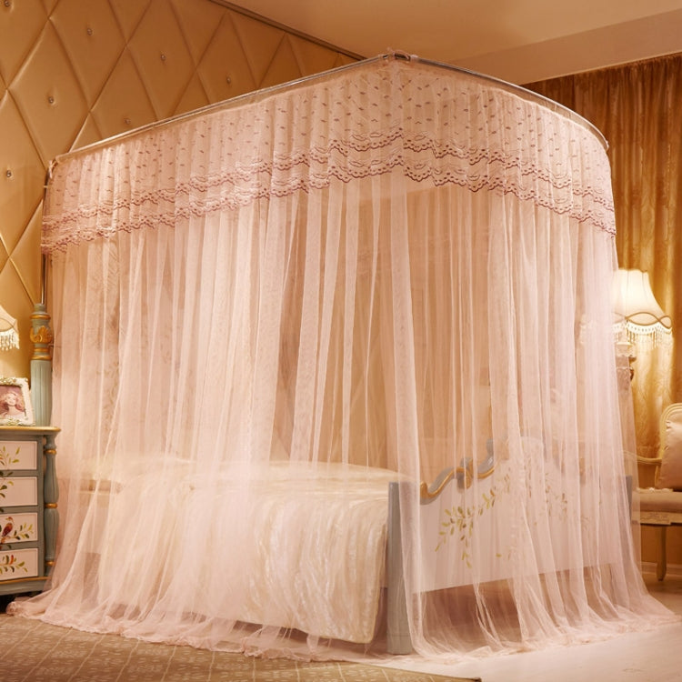 U-shaped Three-door Stainless Steel Tube Floor Mosquito Net, Super Thick 32mm 2.0x2.2m