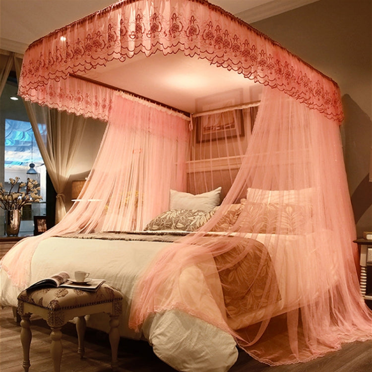 U-shaped Guide Rail Retractable Three-door Mosquito Net, 120x200 cm, 150x200 cm, 180x200 cm, 180x220 cm, 200x220 cm