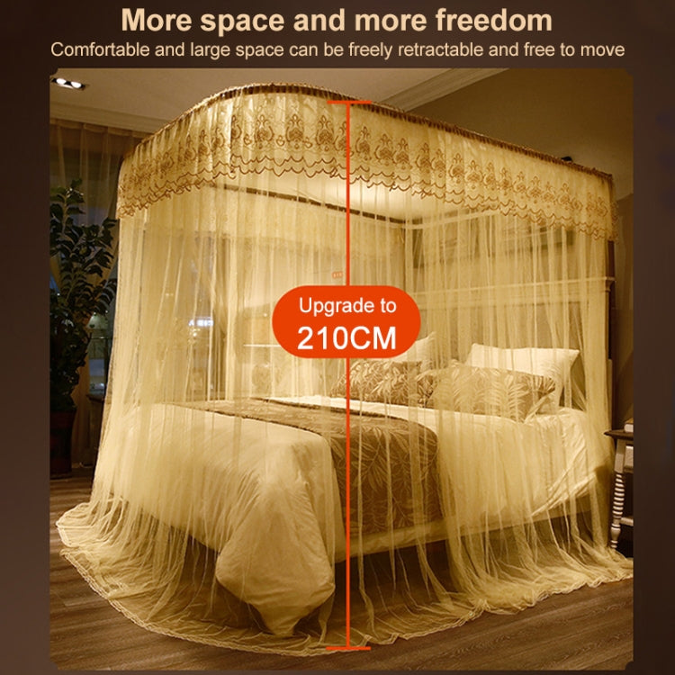 U-shaped Guide Rail Retractable Three-door Mosquito Net, 120x200 cm, 150x200 cm, 180x200 cm, 180x220 cm, 200x220 cm