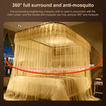 U-shaped Guide Rail Retractable Three-door Mosquito Net, 120x200 cm, 150x200 cm, 180x200 cm, 180x220 cm, 200x220 cm