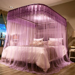 U-shaped Guide Rail Retractable Three-door Mosquito Net, 120x200 cm, 150x200 cm, 180x200 cm, 180x220 cm, 200x220 cm