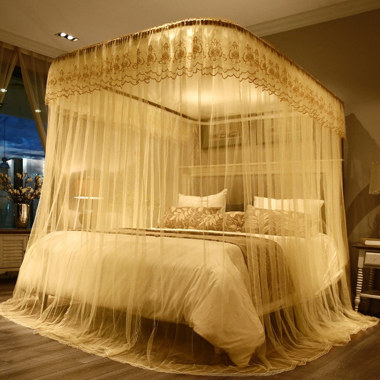 U-shaped Guide Rail Retractable Three-door Mosquito Net, 120x200 cm, 150x200 cm, 180x200 cm, 180x220 cm, 200x220 cm