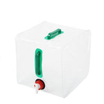 20L Outdoor Camping Folding Bucket Transparent Plastic Folding Water Bag, 20(Grenn）