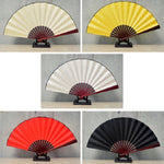 Pure Color Blank Silk Cloth Folding Fan Chinese Style Calligraphy Painting Fan, 8 inch, 10 inch