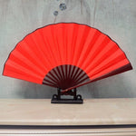 Pure Color Blank Silk Cloth Folding Fan Chinese Style Calligraphy Painting Fan, 8 inch, 10 inch