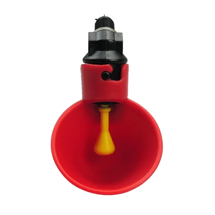 Abreuvoir automatique pour cailles et poules avec tétine jaune - Système d'abreuvement pour volailles d'élevage