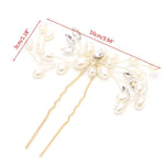 2PCS Festival Wedding Hair Accessories Bridal Hair Stick Floral Hairpin Beautiful Headdress Plait Hair Clip Vine Accessories