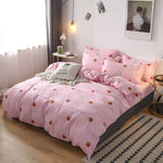 Simple Cotton Grinding Bed Four-Piece Duvet Cover Sheet Pillowcase, 150x200cm, 180x220cm, 200x230cm