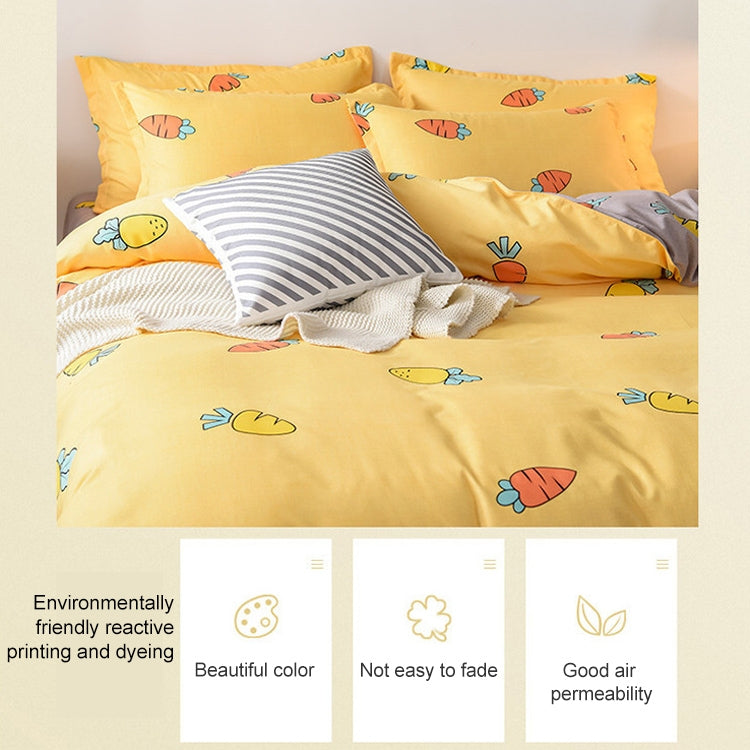 Simple Cotton Grinding Bed Four-Piece Duvet Cover Sheet Pillowcase, 150x200cm, 180x220cm, 200x230cm