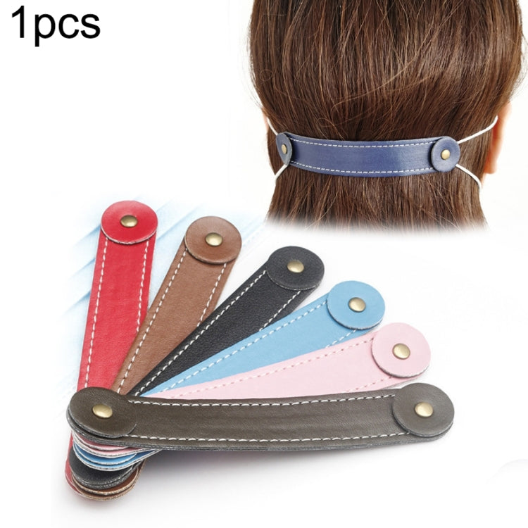 Adjustable Face Mask Ear Band Rope Anti-slip PU Leather Extension Buckle Hood